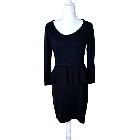 CALVIN KLEIN Sweater Dress with Peplum Scoop Neck Size Medium - Picture 1 of 11